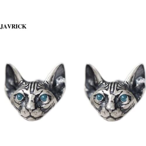 1Pair Vintage Sphink Cats Stud Earrings Hypoallergenic Punk Earrings Gothic Cool Unisex Fashion Jewelry Gifts for Men Women