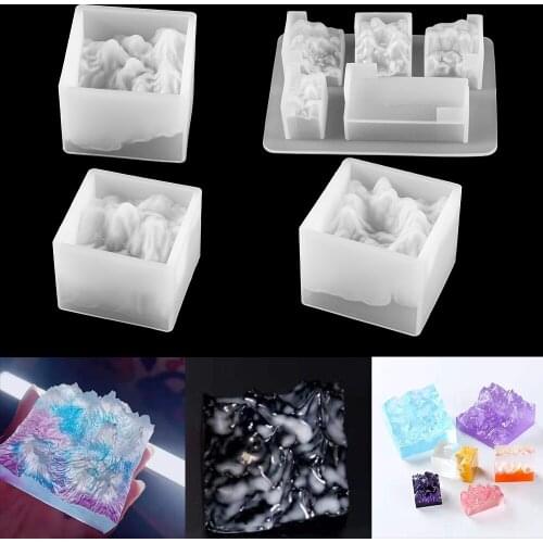 1 Pcs Crystal Silicone 3D Nature Mountain Mold Decorative Crafts Rockery Epoxy Resin Mold for DIY Silicone Jewelry Making Tool