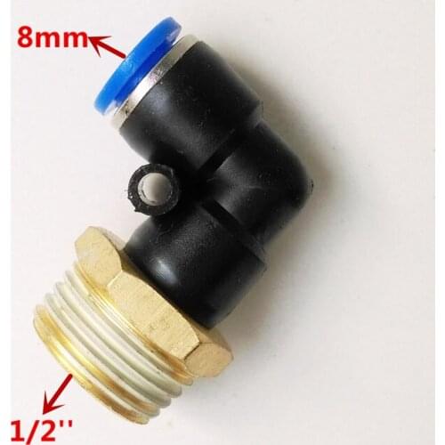 10pcs/lot Pneumatic Fittings L type 8mm-G1/2" Pipe Fitting PL8-4