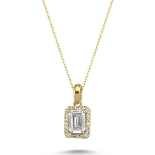 14k (585) Gold Baquette Pendant, Necklace