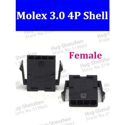 5557 High quality 200pcs 1*4p 4Pin black Molex 3.0mm Female Connector shell
