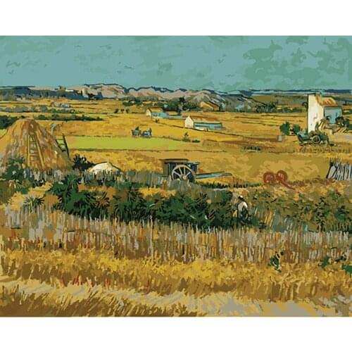 Bumper harvest Famous Abstract oil painting by Van Gogh wall art cuadros decoracion picture painting by numbers on canvas DY482