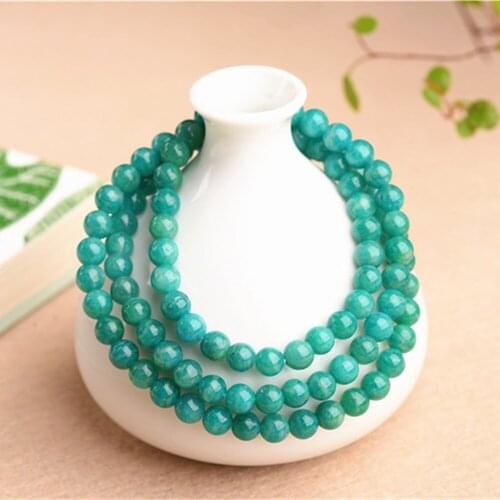 Grade A Natural Amazonite Gemstone 3 Layered Beaded Bracelet 4.5mm 5mm Beads Bangle Prayer Bracelet BR011
