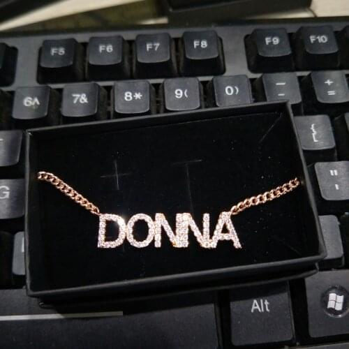 Private Custom Name Couple Necklaces 9mm Crystal Necklace with Zirconia Name Personalized Pendant Undefined Jewelry Bijoux Femme