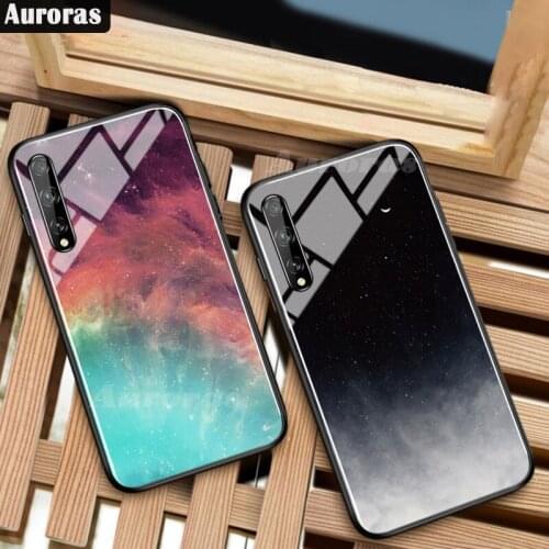 Auroras For Honor 30i Case Tempered Glass Starry Sky Print Design Cover For Honor 30i Shockproof Phone Case
