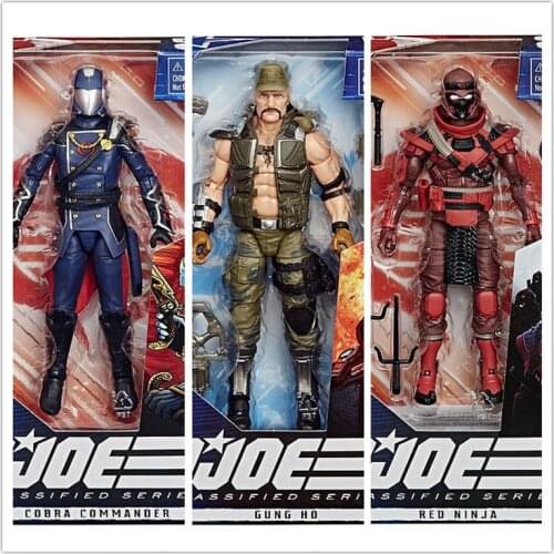 Hasbro GIJOE Figures Cobra Commander Gung Ho Red Ninja Action Figure Model Toys Collectibles G.I. Joe Classified Series Movable