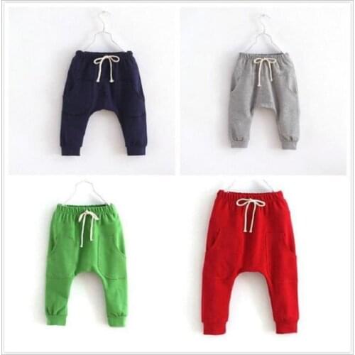 Hooyi Boys Harem Pants Kids Sport Hot Sport Pant Children Clothes Terry Baby Boy Clothing Grey Navy 2 3 4 5 6Year