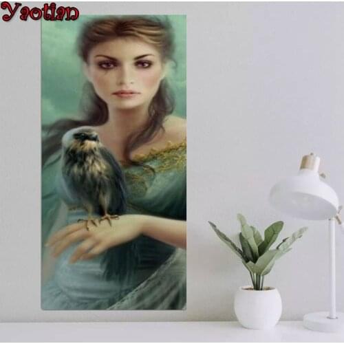 Beauty And Owl 5D Round Diamond Painting Full Square Round Embroidery Mosaic Cross Stitch DIY Handmade Giftd