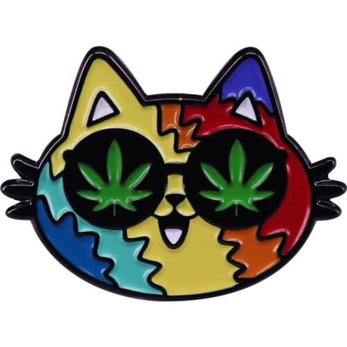 Colourful Cat Face Brooch She is doing mew and miaow. Shes your best friend