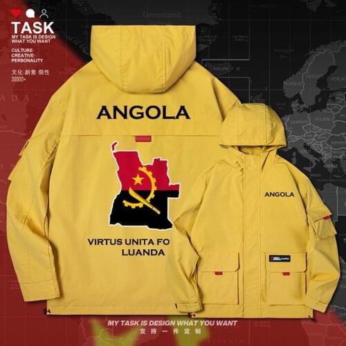 Republic of Angola Angolan AGO men jacket hooded map nation flag chaquetas hombre mens clothing new for men clothes autumn