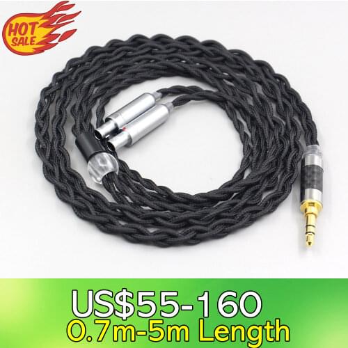 LN007450 Pure 99% Silver Inside Headphone Nylon Cable For Sennheiser HD800 HD800s HD820s HD820 Enigma Acoustics Dharma D1000