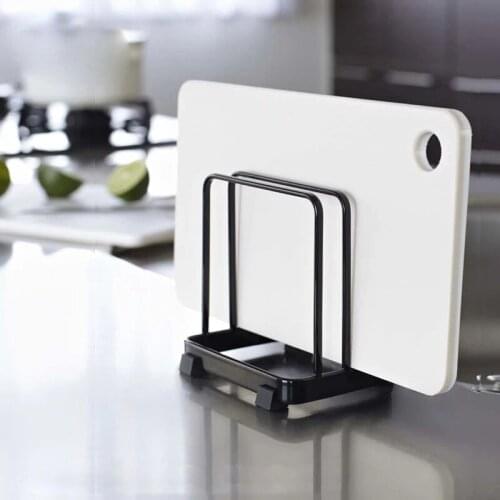 Metal Pot Lid Holder Storage Rack Chopping Board Organizer Pot Lids Racks Stove Stand Holder Shelf Pantry Kitchen Accessories