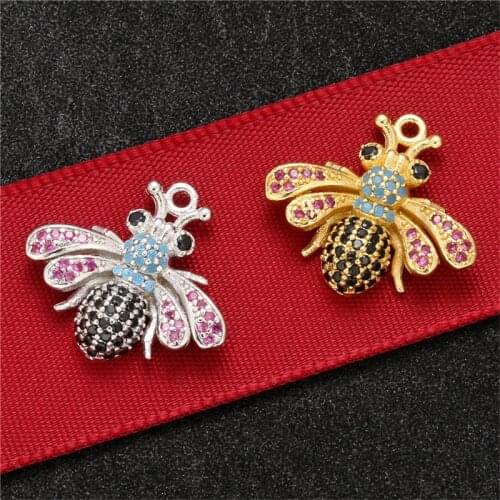 Trendy Brass Bee Charm Necklace Pendant For Jewelry Making Luxurious Charms Cross Pendant Animals Pendants Supplies for Jewelry