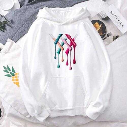 Fashion Harajuku Winter Clothes Nail polish Printed Women Clothing Hoodie Fashion Casual Hoodies Aesthetic Sweatshirts For Women