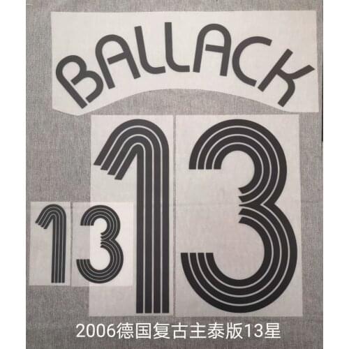 Super A 2006 World Cup Germany home soccer ballack podolski number font print, Hot stamping patches badges