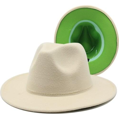 Lime green Jazz hat fedoras women fashion hat church hat mixed color hats Two tone hat lime green fedoras wholesale fedoras
