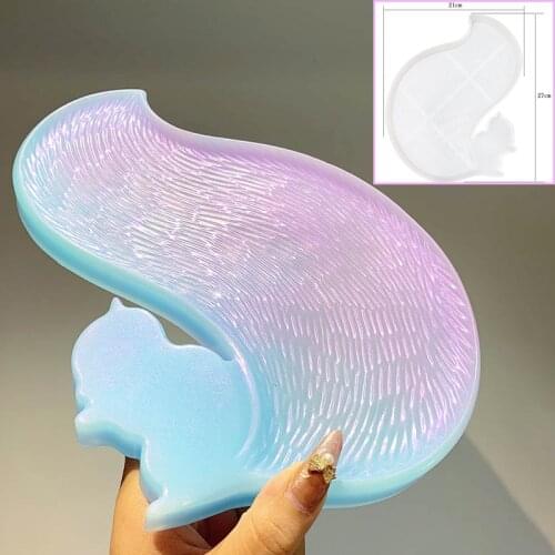 Diy Squirrel Shaped Tray Silicone Mould for Making Uv Epoxy Plaster Resin Mold Storage Plate Home Decoration Crafts