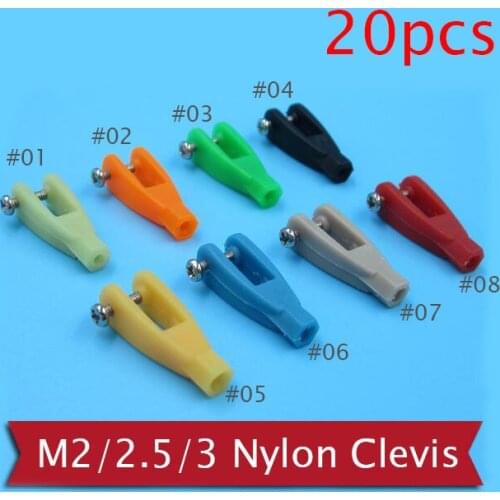 20PCS M2/M2.5/M3 Tie Rod U Shape Chucks Plastic Nylon Clevis 2/2.5/3mm Linkage Connectors for RC Airplane/Car/Boat Model