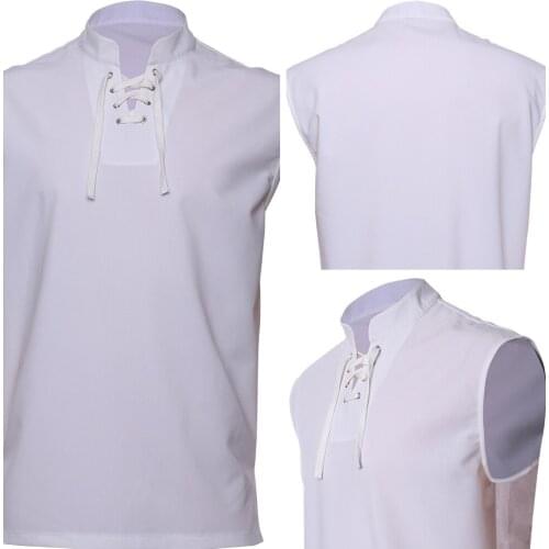 Medieval Renaissance Gothic men‘s warrior Vest Adult Men Male Halloween Carnival Costumes White