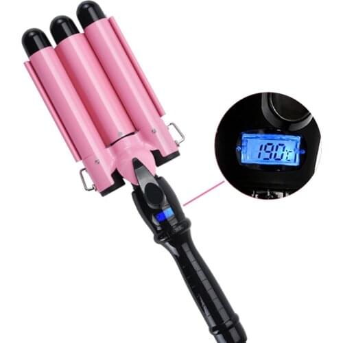 Hair Curling Iron Wand Ceramic Triple Barrel Hair Curler Wave Electric Waver LCD Screen Fast Heat Hair Styling Tools