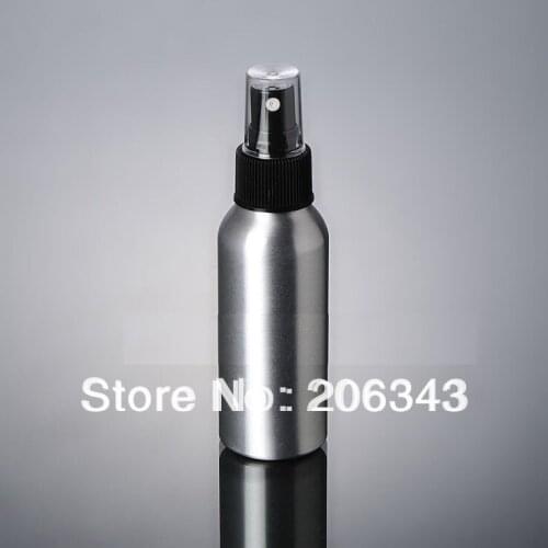 100pcs 100ml Aluminium bottle pump sprayer bottle black pump spray head Aluminum metal bottle spray bottle mist sprayer
