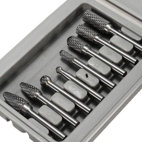11/11 Carbide Burr Set 8Pcs Proburs Rotary File Double Cut Edge Carbide with 1/4 Inch