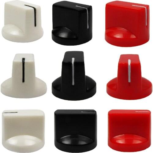 NEW 24pcs Guitar Effect Pedal Knobs Plastic Amplifier Knobs Flush Flat Head Buttons Black/White Colors Choose