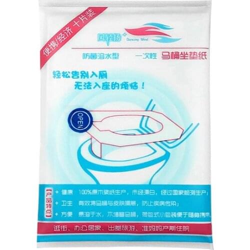 5Packs 50Pcs/lot Convenient Travel Disposable Toilet Seat Cover Wc Mat 100% Waterproof Toilet Paper Pad Bathroom Accessories