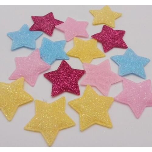 50PCS/lot 3.5cm shiny star padded applique Crafts for garment accessories and Girl Hair Jewelry Decoration