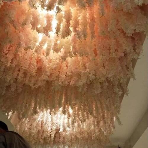 500pcs Simulation Wisteria Flower Ceiling Hanging Ornament Hydrangea Vine for Wedding Home Decorations Free Shipping