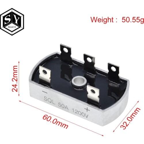 50A 1200V Aluminum Metal Case 3 Phase Diode Bridge Rectifier 50Amp SQL50A Module