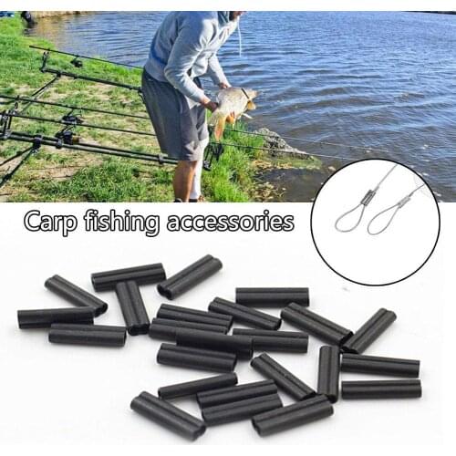 60pcs Carp Fishing KRIMPS For stiff Coated Braids For Chod Hair 1 1.2mm Leader Mono Crimps or Rigs Rigs Ronnie V9A3