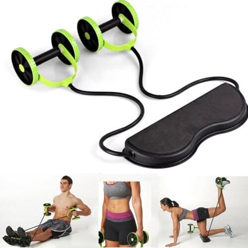 Ab Roller Double Muscle Abdominal Power Trainer Wheel for Gym Arm Waist Leg Training Fitness Exercise Home Fitness Equipment