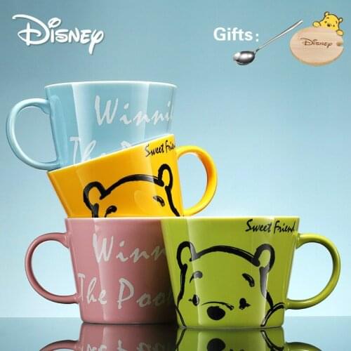 Disney Cup for Kids Winnie The Pooh Cute Cup Disney Mug Coffee Milk Cup Princess Breakfast Cups Ceramic 350ml Gift