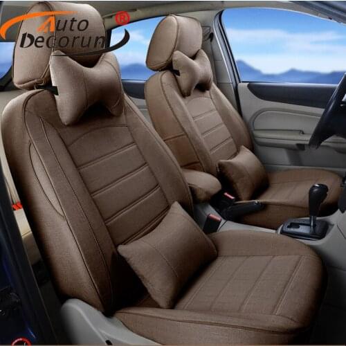 AutoDecorun Seat Cover Linen Fabric for Audi 100 Car Seat Covers Set Accessories Cars Seats Cushion Supports Pads Auto Styling