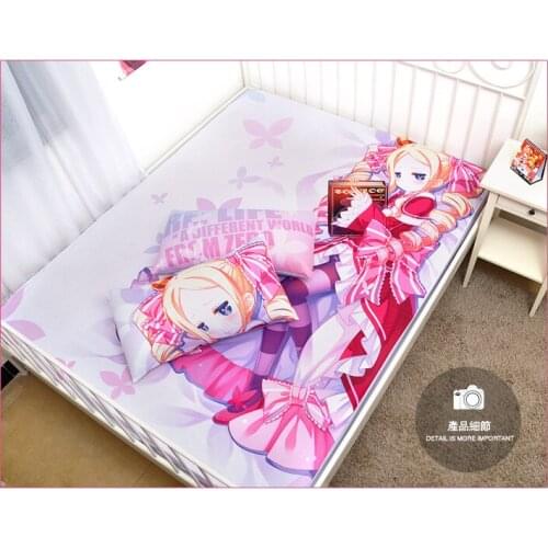 Anime Cartoon Re:Zero kara Hajimeru Isekai Seikatsu Milk Silk Mattress Cover Fitted Sheet cover bedspread counterpane No.R02