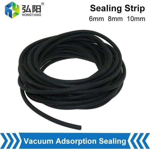 Black Sealing Strip Circular Diameter 6/8/10mm Vacuum Density Board Adsorption Table O-Shaped Sealing Strip CNC DIY Parts