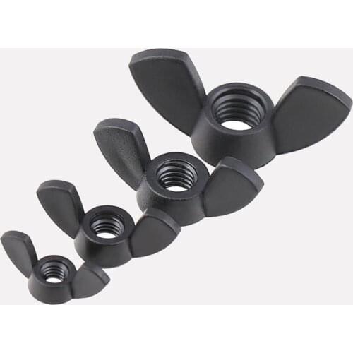 5Pcs Black/White Nylon Butterfly Nuts Wing Nuts Hand Tighten Nut For Bolts & Screws DIN1587 M3 M4 M5 M6 M8 M10 M12