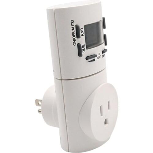 12/24 Hour LCD Digital Electronic Plug-in Programmable Timer Switch Socket for Home Security Appliance -US Plug