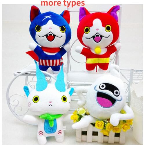 Kawaii Plush Toy 18Cm Yokai Watch Jibanyan Komasan Whisper Red Cat Blue Cat Soft Stuffed Toy Animals Plush Doll Pillow Kids Gift
