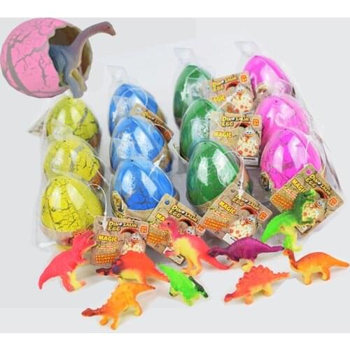 5*7cm dinosaurs figure toys Water Hatching Inflation Dinosaur Egg Cracks Grow Egg Toys