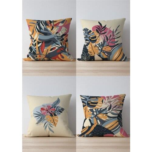 Double Side Printed Harmony Patterned 4'Lü Suede Pillow Decorate Case Good Quality Stylish Home Garden Room Kitchen Gift Convenient Decorative Modern