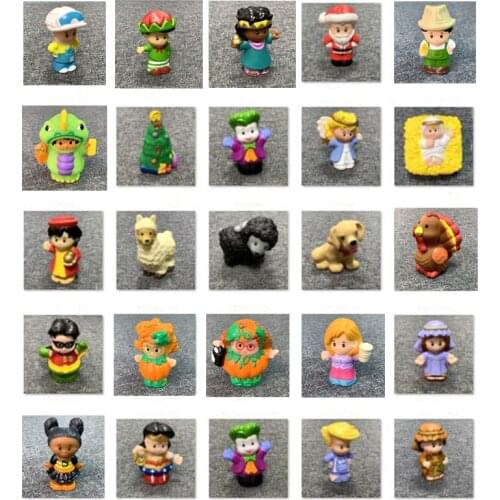 Fisher Little cute Animal People action figure 2inch Dolls girl Xmas tree Cartoon mini figure toys Kid Child Christmas gift