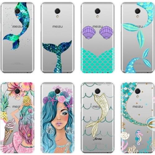 Phone Case For Meizu M2 M3 M3S M5 M5C M5S M6 M6S M6T Silicone Mermaids Girl Fish Flower Back Cover For Meizu M6 M5 M3 M2 Note