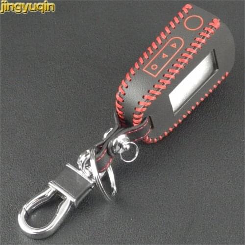 Jingyuqin Handmade3 Buttons Leather Car Key Case Cover for Starline A92/A94/V62/A62/A64 LCD Two Way Car Alarm System New Style