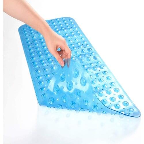 Bath Tub Mat 100*40CM Non-Slip Shower Mats Transparent with Suction Cups Drain Holes Bathtub Mats Bathroom Mats Machine Washable