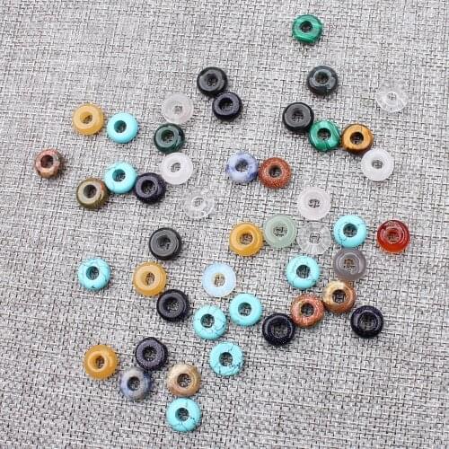 MEIBEADS 10 Pcs/lot Natural Spacer Beads Stone Murano European Bead Fit for Charms Bracelet Jewelry Accessories Making UF8370