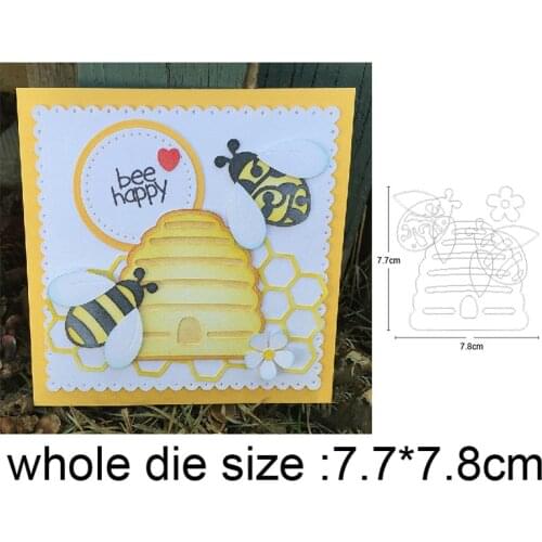 2020 New Metal Cutting Dies Bee Honeycomb Frame Craft Dies Scrapbooking dies Album Cards Making Embossing Die Cuts stencils dies