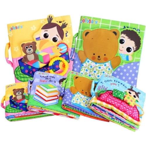 Cute Cartoon Enlightenment Cognition Baby Cloth Book Bebes Toys Animal Learning Education Unfolding Activity Books Ring Paper