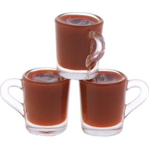 Mini Coffee Cup Simulation Cup Drink Pearl Milk Tea Model Toy Random Color 1/12 Dollhouse Miniature Accessories Decoration